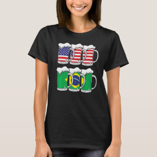 Bier VS Brazilië VS Brazilië Vlag T-shirt