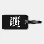 Bier = Water, mout, hop en gist. Bagagelabel (Achterkant horizontaal)