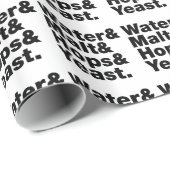 Bier = Water, mout, hop en gist. Cadeaupapier (Rol Hoek)