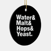 Bier = Water, mout, hop en gist. Keramisch Ornament (Rechts)