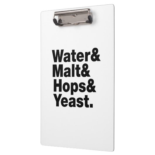 Bier = Water, mout, hop en gist. Klembord (Links)