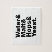 Bier = Water, mout, hop en gist. Legpuzzel (Verticaal)