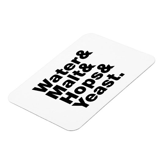 Bier = Water, mout, hop en gist. Magneet (Linkerzijde)