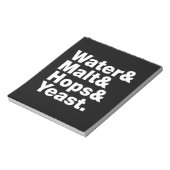 Bier = Water, mout, hop en gist. Notitieblok (Gedraaid)