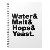 Bier = Water, mout, hop en gist. Notitieboek (Voorkant)