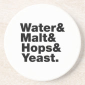 Bier = Water, mout, hop en gist. Zandsteen Onderzetter (Voorkant)