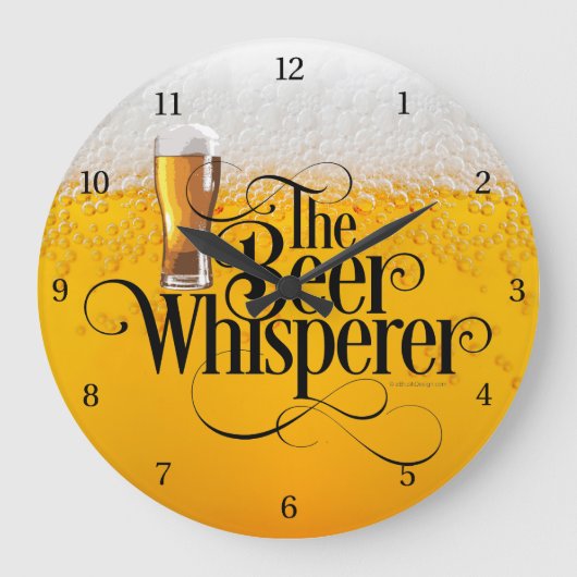 Bier Whisperer Large Clock Grote Klok (Voorkant)