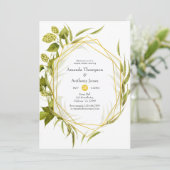 Bier Willow Groene Goud Geometrische Koppels Bruil Kaart (Staand voorkant)