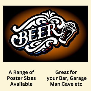 BIER - Wit op Bruin Poster