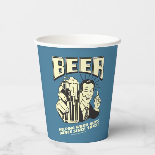 Bier: Witte Jongens helpen dansen sinds Papieren Bekers (Achterkant)