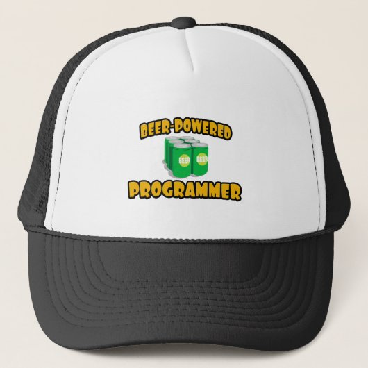 Bieraangedreven programmeur trucker pet (Voorkant)