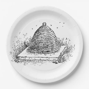 Bierbakkerszwarte en witte  tekening papieren bordje