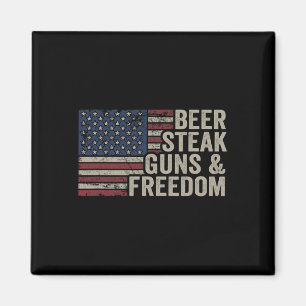 Bierbiefstuk Pistolen en Vrijheid - 4th July USA F Magneet