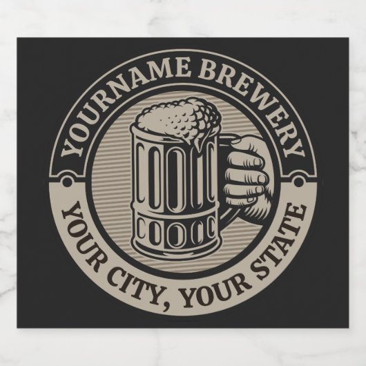 Bierbrouwen Gepersonaliseerde NAAM Brouwerij Grote Bier Etiket (Enkel label)