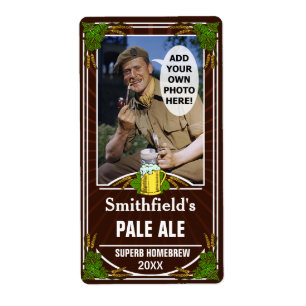 Bierbrouwer Aangepaste foto Bruine Homebrewing Fle Etiket