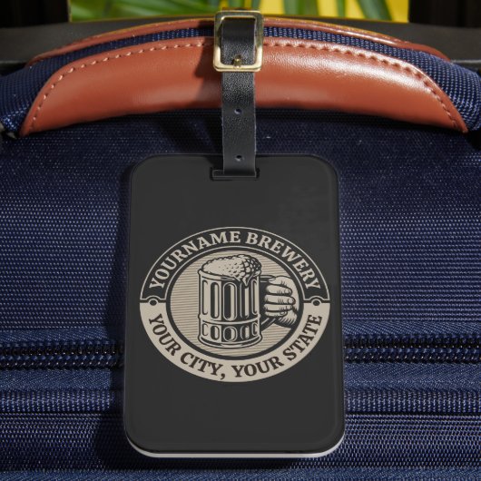 Bierbrouwerij Aangepaste naam Brewery Big Mok Bagagelabel (Voorkant Insitu 2)