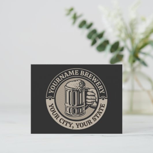 Bierbrouwerij Aangepaste naam Brewery Big Mok Briefkaart (Staand voorkant)