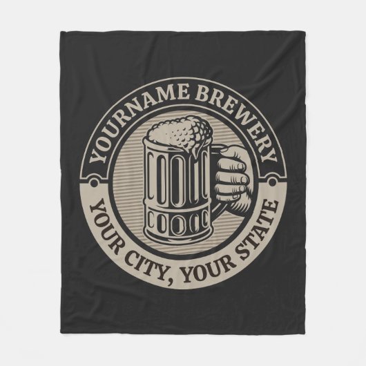 Bierbrouwerij Aangepaste naam Brewery Big Mok Fleece Deken (Voorkant)