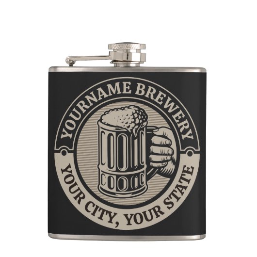 Bierbrouwerij Aangepaste naam Brewery Big Mok Heupfles (Voorkant)