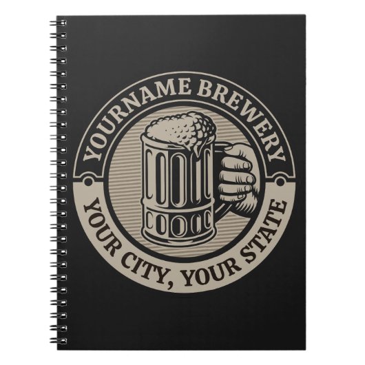 Bierbrouwerij Aangepaste naam Brewery Big Mok Notitieboek (Voorkant)