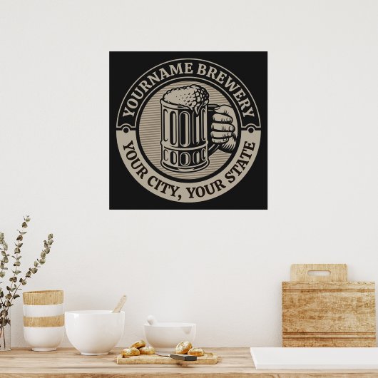 Bierbrouwerij Aangepaste naam Brewery Big Mok Poster (Keuken)