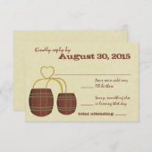 Bierbrouwerij Wedding Response RSVP Kaartje (Voorkant / Achterkant)