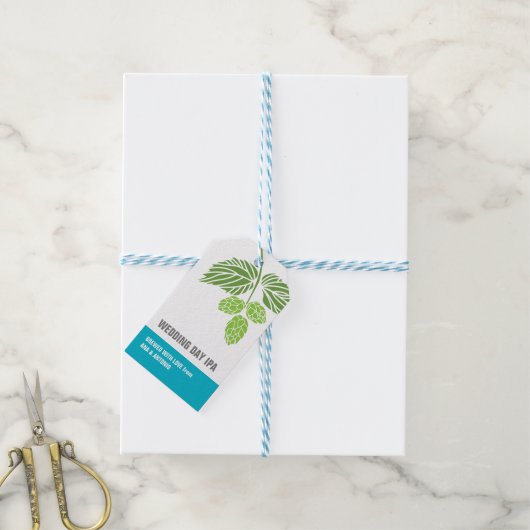 Biercadeau Label, Hops, hangend label Cadeaulabel (Met Touw)