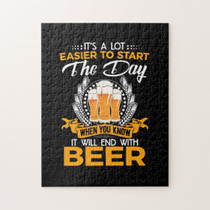 Bierdrank eindigt met bier legpuzzel