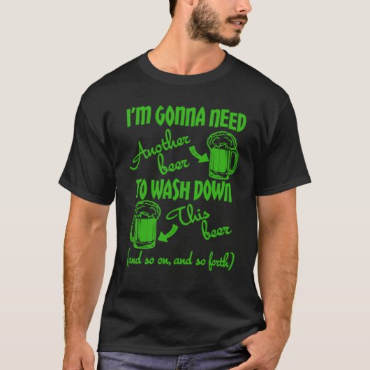 Bierdrinkende humor t-shirt (Voorkant)