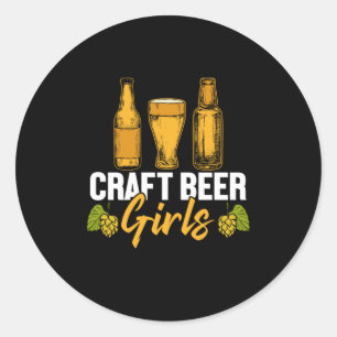 Bierdrinker Ambachtelijk Bier Meisjes Verjaardag Ronde Sticker