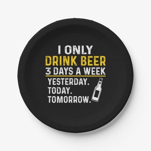 Bierdrinker Ik Drink Alleen Maar Bier Verjaardag Papieren Bordje (Voorkant)