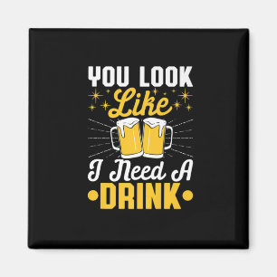 Bierdrinker Ik heb een drankje nodig Bier Verjaard Magneet