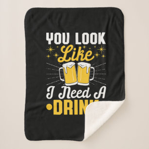 Bierdrinker Ik Heb Eén Drink Nodig Verjaardag Bier Sherpa Deken