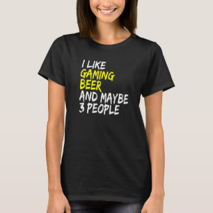 Bierdrinker Ik hou van Beer & Gaming Gamble comput T-shirt