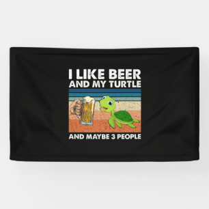 Bierdrinker Ik Hou Van Bier En Mijn Schildpad Verj Spandoek