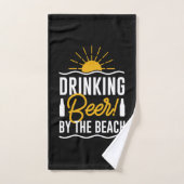 Bière À Boire Sur La Plage (Serviette à main)