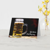 Bière aujourd'hui, sortie demain carte d'anniversa (Fleur jaune)