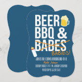 Bière, barbecue et bébés Baby shower Invitation de (Devant / Derrière)