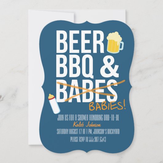 Bière, barbecue et bébés Baby shower Invitation de (Devant)