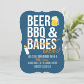 Bière, barbecue et bébés Baby shower Invitation de (Debout devant)