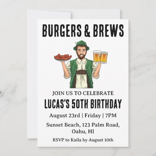 bière bbq invitation anniversaire (Devant)