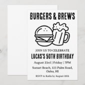 bière bbq invitation anniversaire (Devant / Derrière)