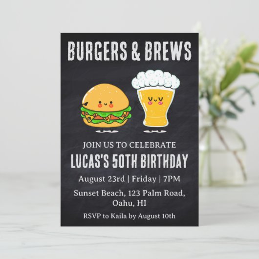 bière bbq invitation anniversaire (Debout devant)