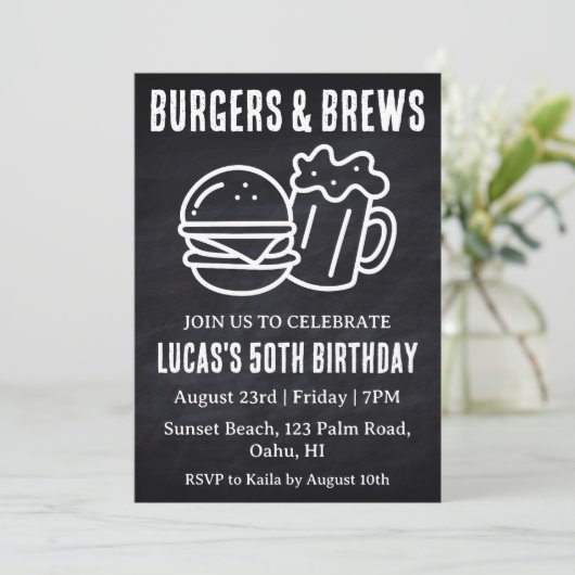 bière bbq invitation anniversaire (Debout devant)