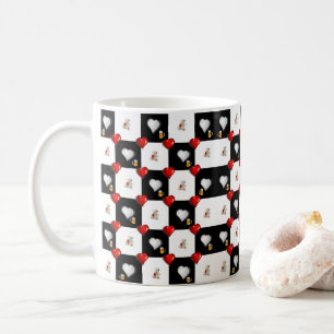 Bière Blanc Teddy Ours Rouge Coeurs Mug