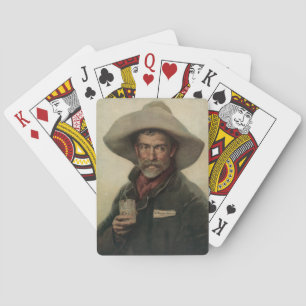 Bière Cowboy vintage Et Cartes De Jeu Litho
