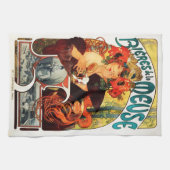 Bière d'Alphonse Mucha de la serviette de cuisine (Horizontal)