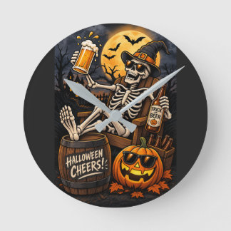 Bière d'Halloween squelette, une horloge murale am