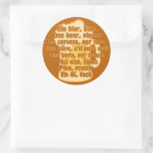 BIÈRE en langues autocollants personnalisés (Sac)