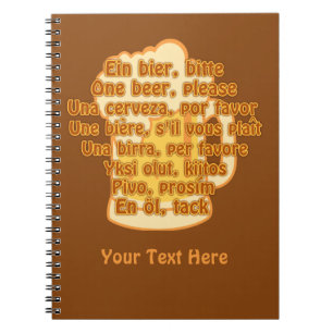 BIÈRE en langues carnet personnalisé